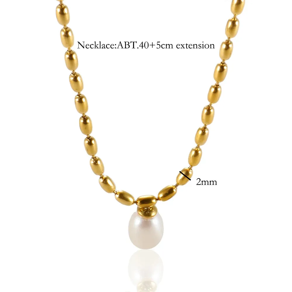 Natural Freshwater Pearl Pendant Women's Neck Chain Necklace