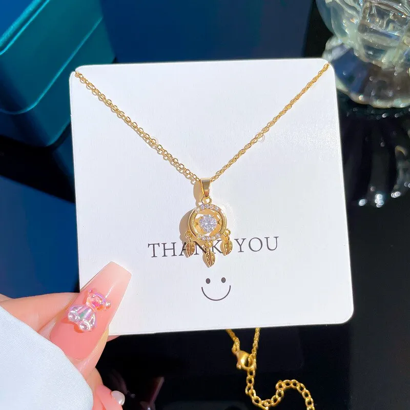 Necklace For Women Smart Dream Catcher Pendant Necklace Water Waves Chain