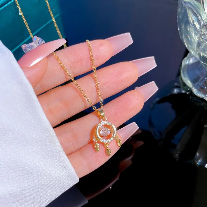 Necklace For Women Smart Dream Catcher Pendant Necklace Water Waves Chain
