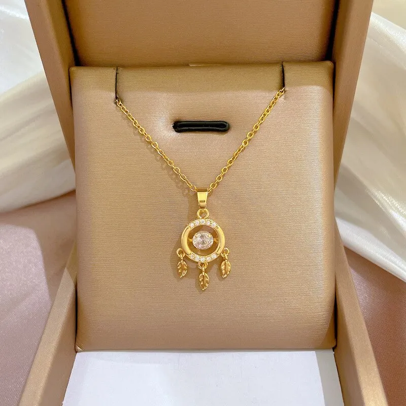 Necklace For Women Smart Dream Catcher Pendant Necklace Water Waves Chain