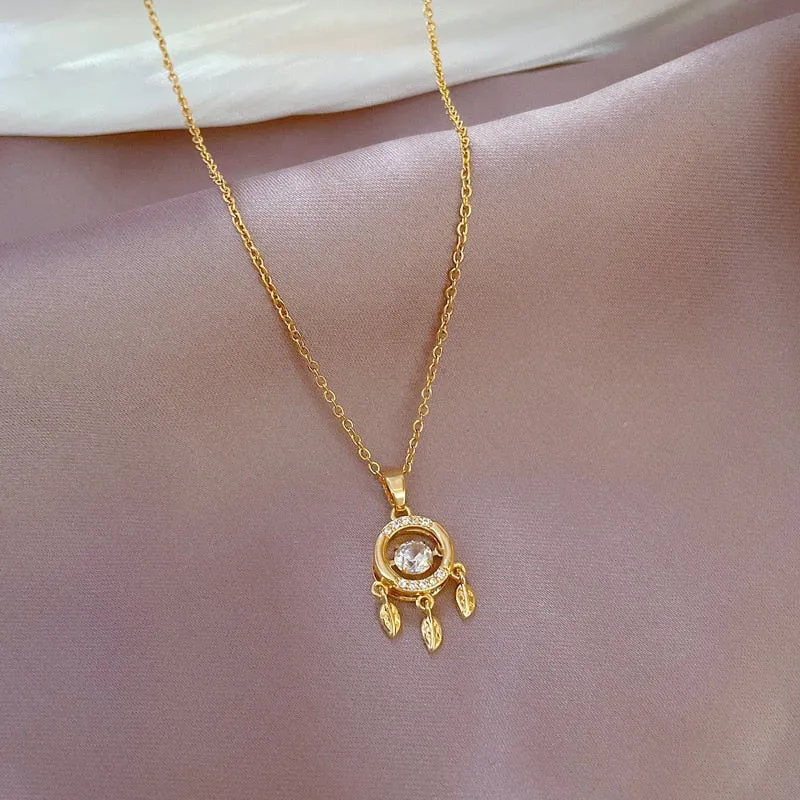 Necklace For Women Smart Dream Catcher Pendant Necklace Water Waves Chain