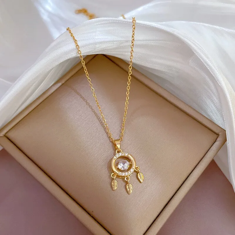 Necklace For Women Smart Dream Catcher Pendant Necklace Water Waves Chain