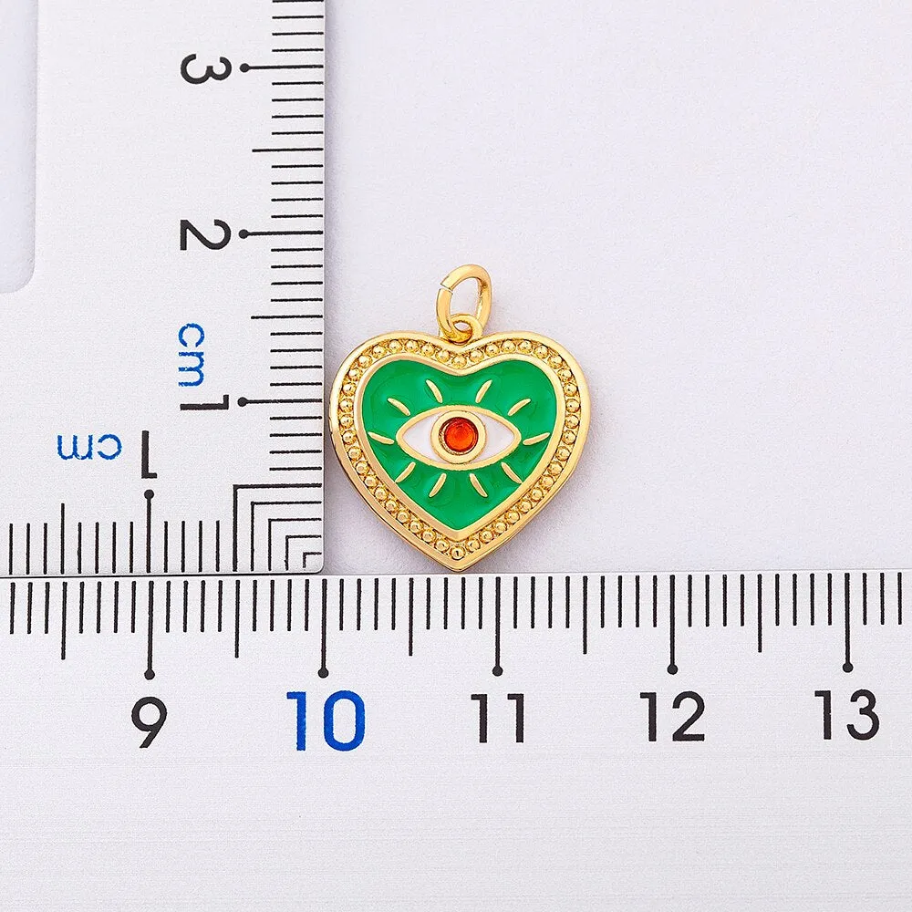 New Fashion Cubic Zircon Heart Necklace Pink/Green Color Women