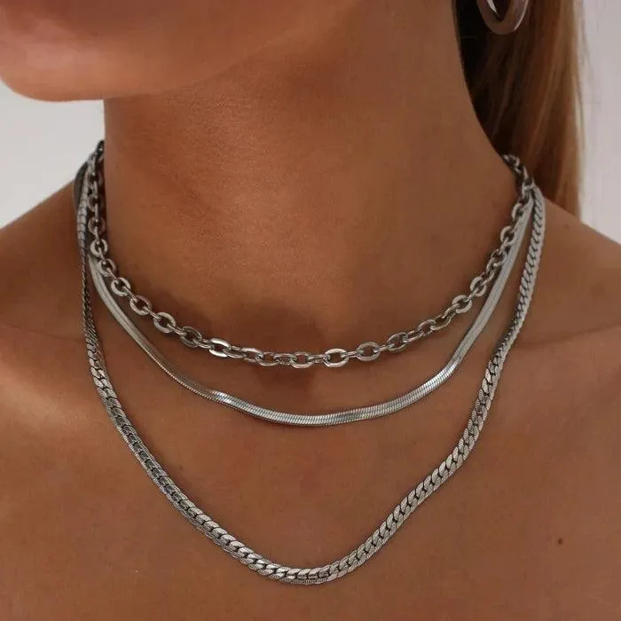 New In Fashion 14K Gold Colour Heart-Shaped Trendy Multi-Layer Fashion Necklaces For Women and Girls