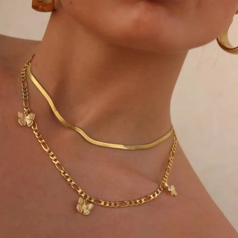 New In Fashion 14K Gold Colour Heart-Shaped Trendy Multi-Layer Fashion Necklaces For Women and Girls