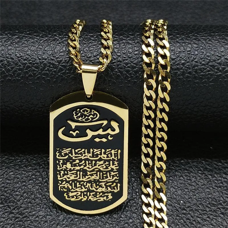 NEW Silver Color Stainless Steel IslamIc Geometry Necklaces for Women/Men