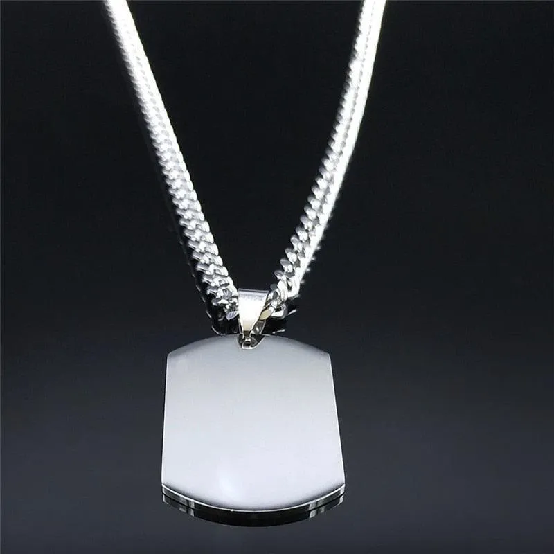NEW Silver Color Stainless Steel IslamIc Geometry Necklaces for Women/Men