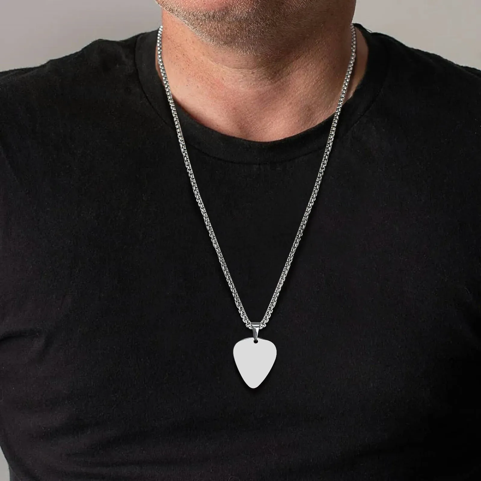 New Trendy Guitar Pick Necklace for Men Boys