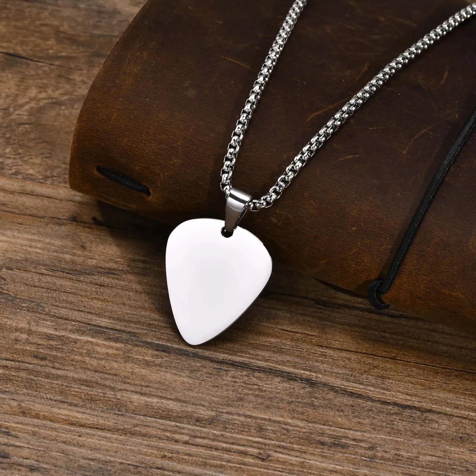 New Trendy Guitar Pick Necklace for Men Boys