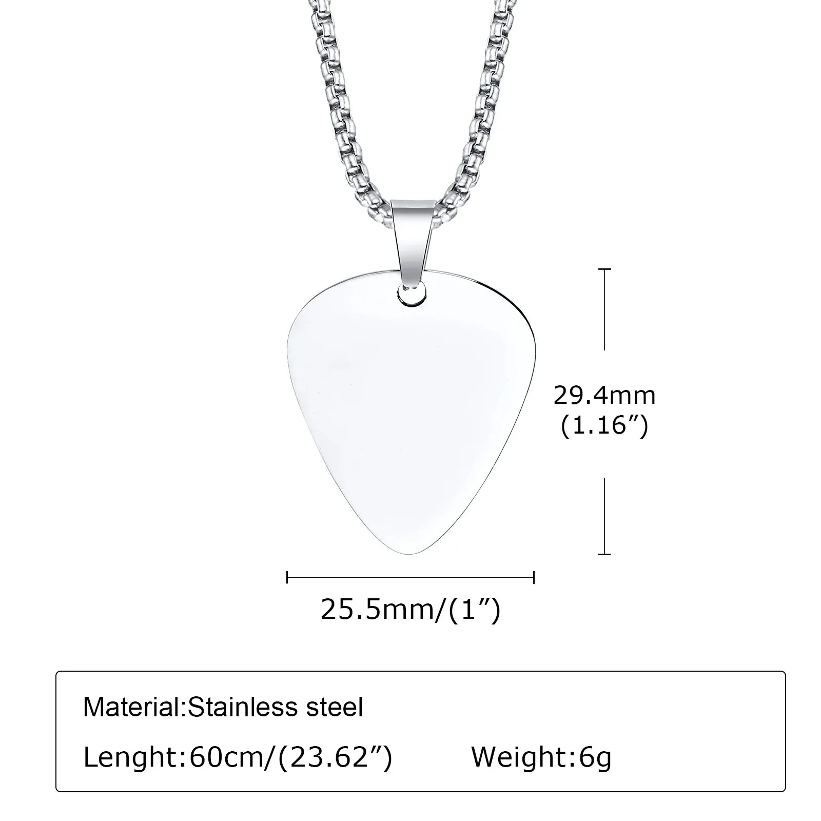 New Trendy Guitar Pick Necklace for Men Boys