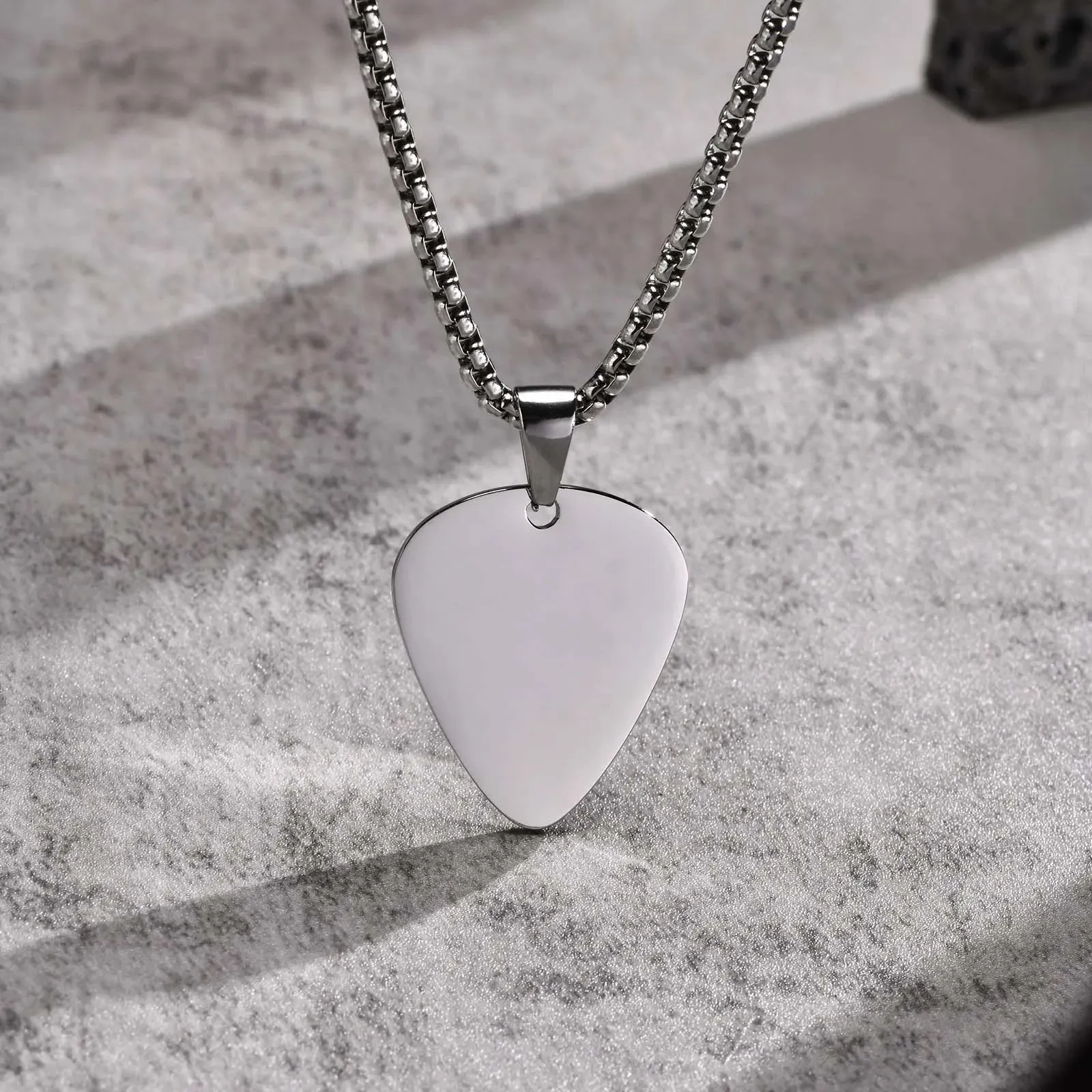 New Trendy Guitar Pick Necklace for Men Boys