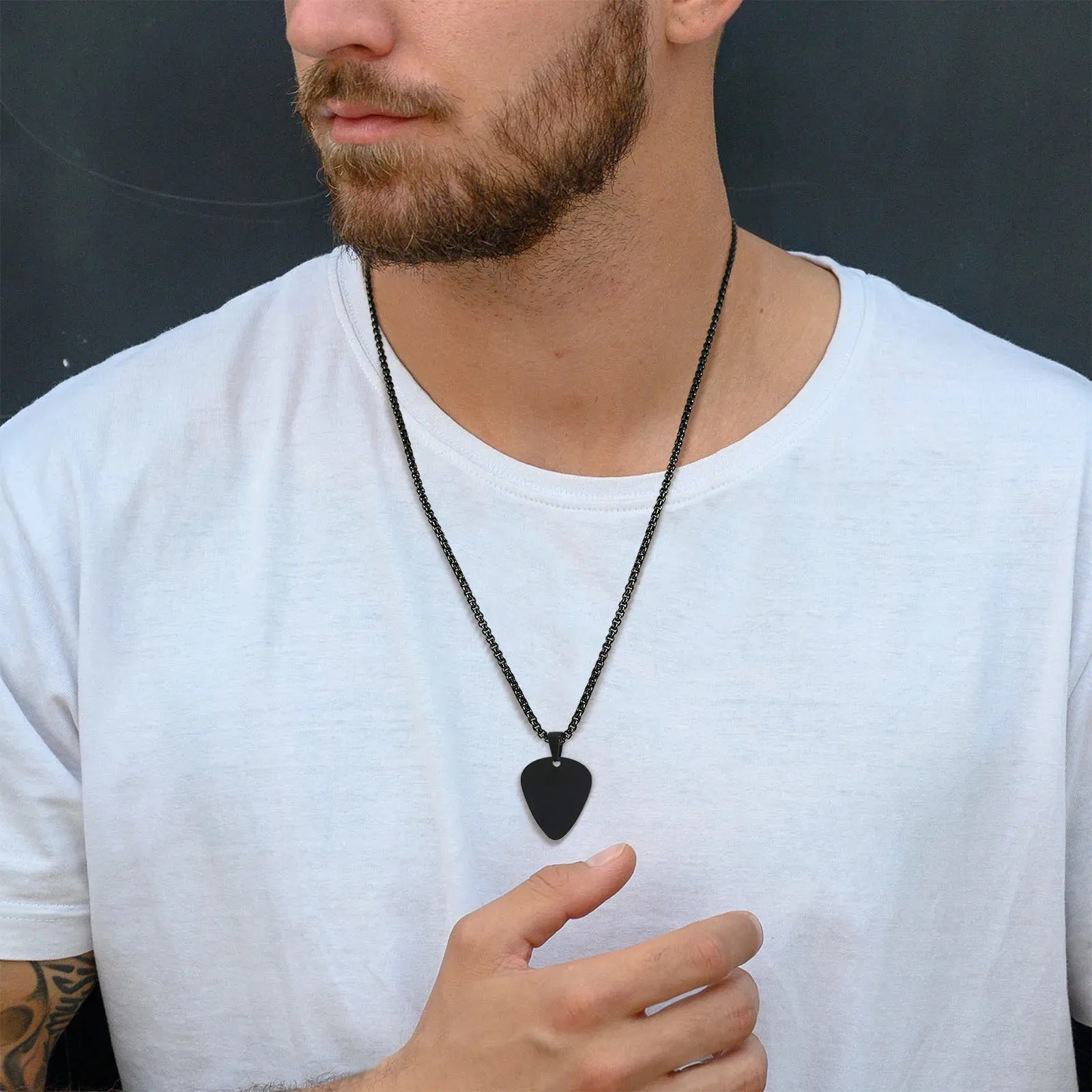 New Trendy Guitar Pick Necklace for Men Boys