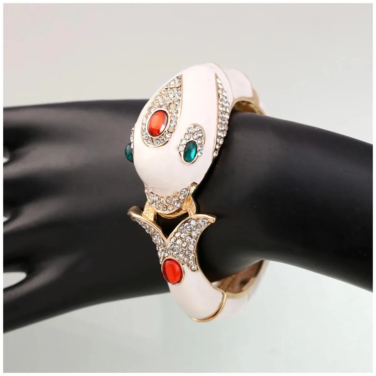New Unique Design 6 Colours Gold Plated with Full AAA Rhinestones Dolphin Animal Enamel Statement Bracelet Bangle