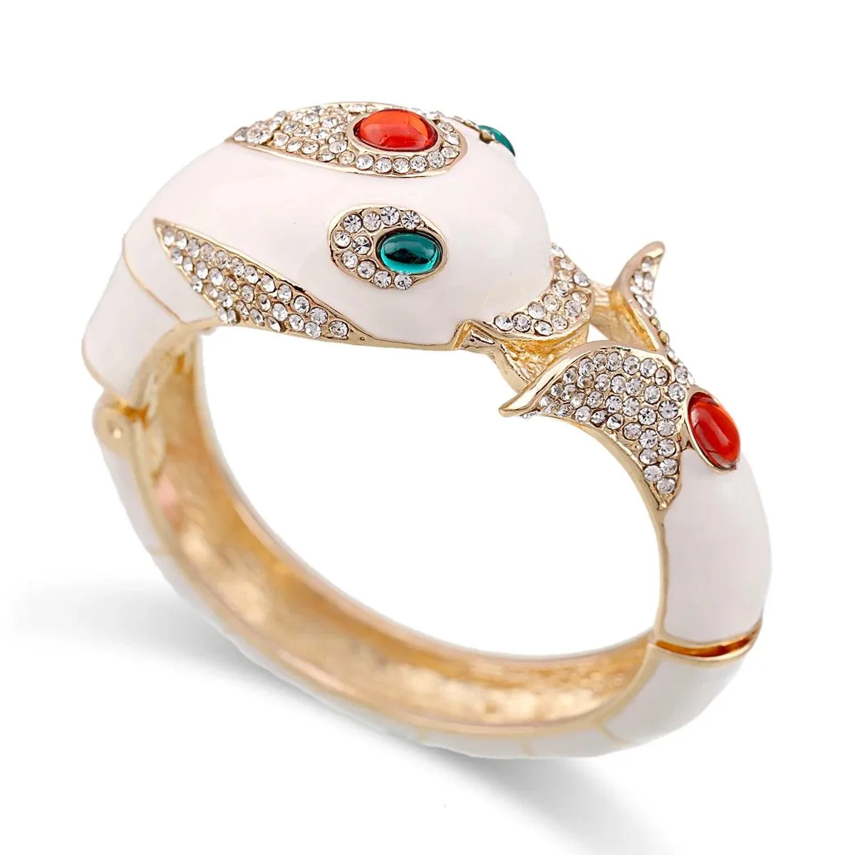 New Unique Design 6 Colours Gold Plated with Full AAA Rhinestones Dolphin Animal Enamel Statement Bracelet Bangle