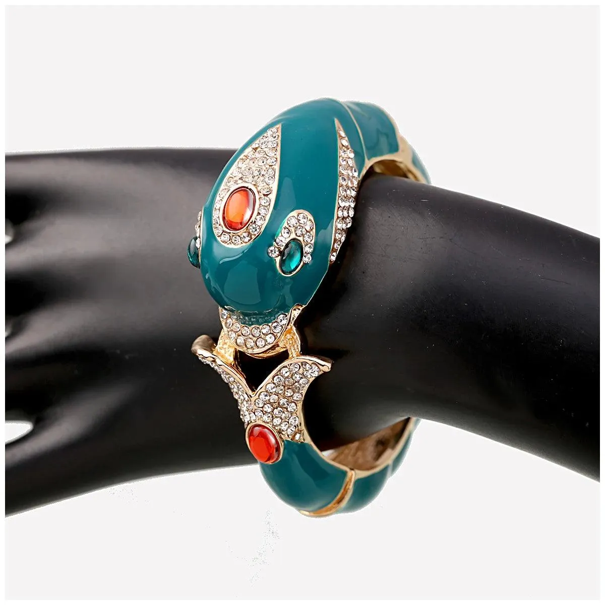 New Unique Design 6 Colours Gold Plated with Full AAA Rhinestones Dolphin Animal Enamel Statement Bracelet Bangle