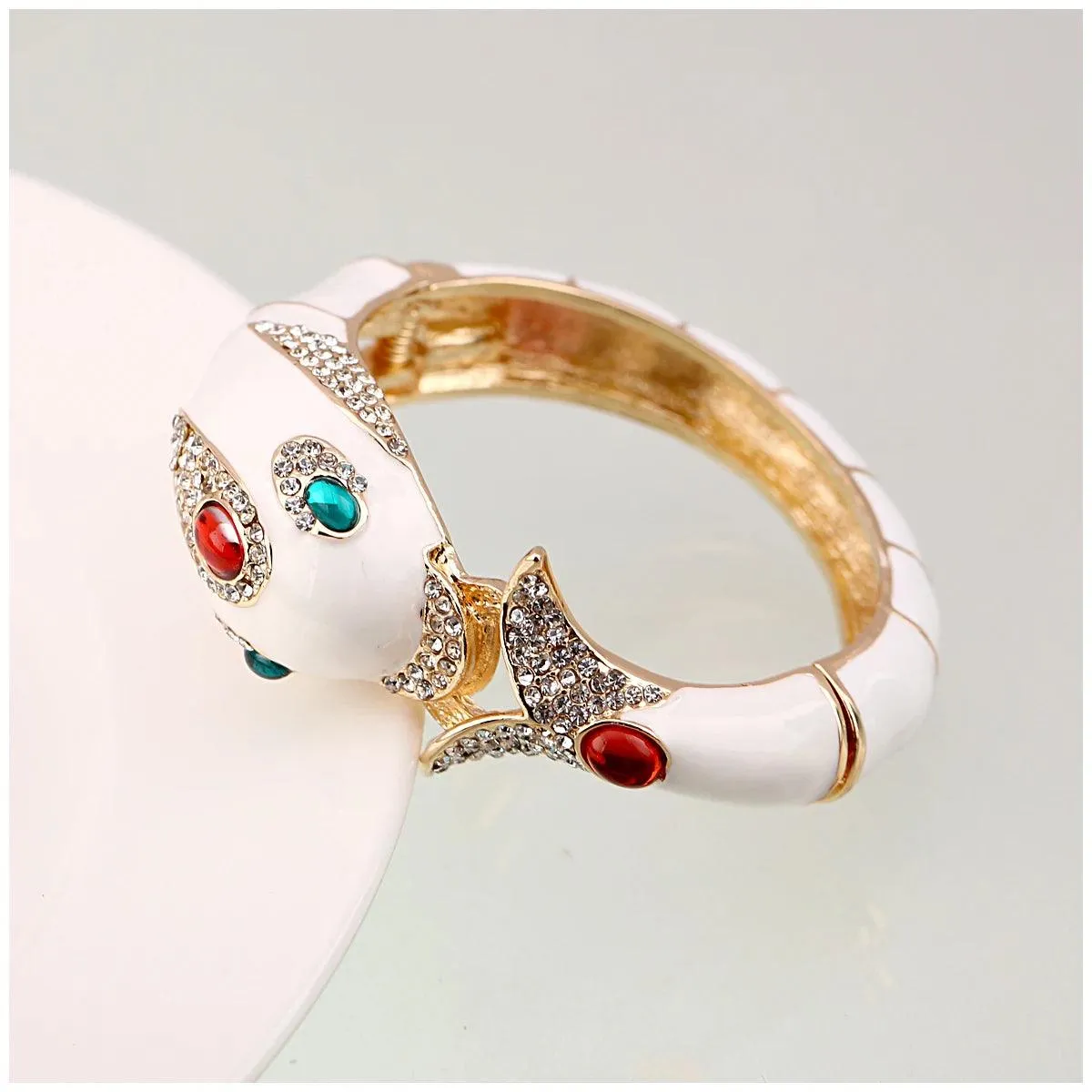 New Unique Design 6 Colours Gold Plated with Full AAA Rhinestones Dolphin Animal Enamel Statement Bracelet Bangle