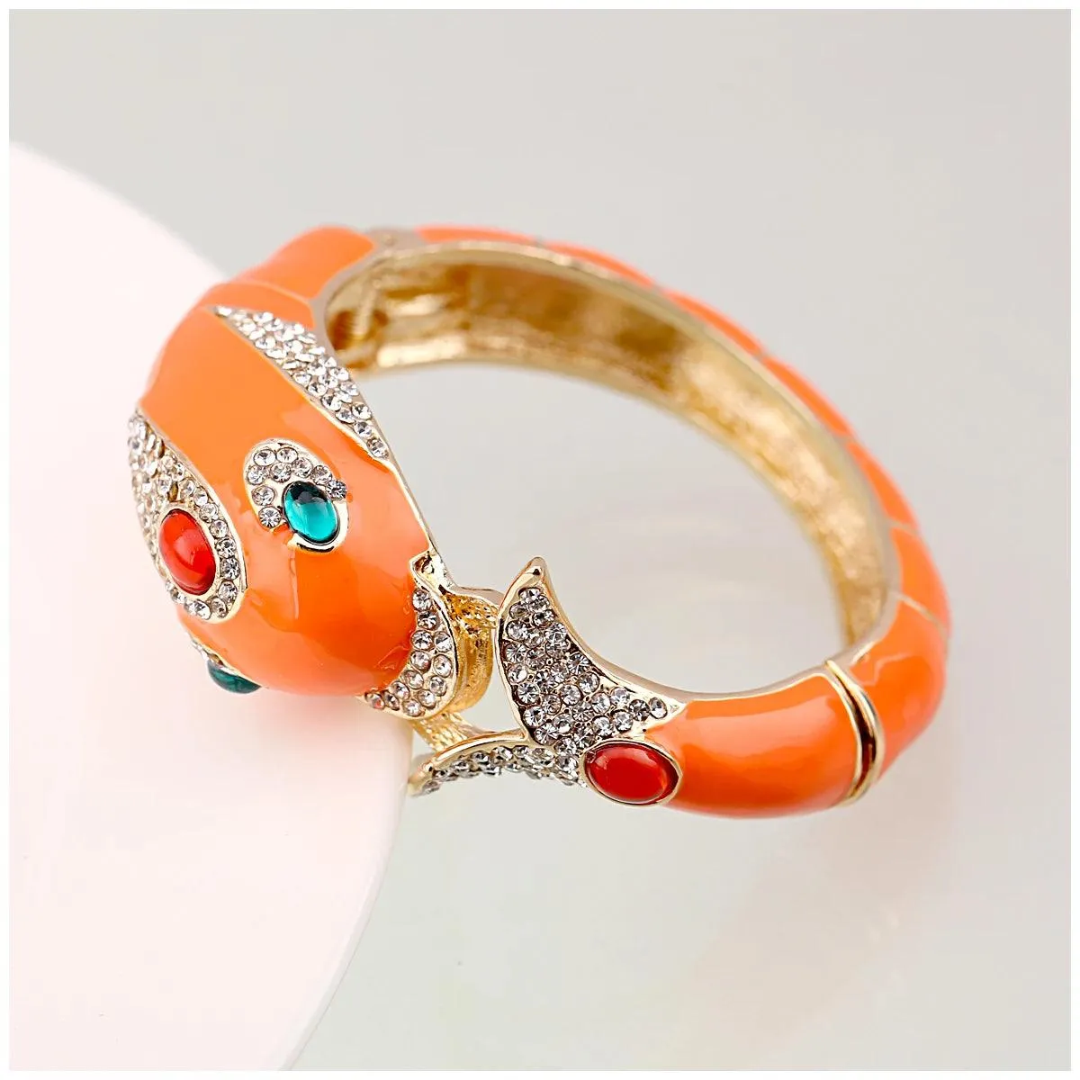 New Unique Design 6 Colours Gold Plated with Full AAA Rhinestones Dolphin Animal Enamel Statement Bracelet Bangle