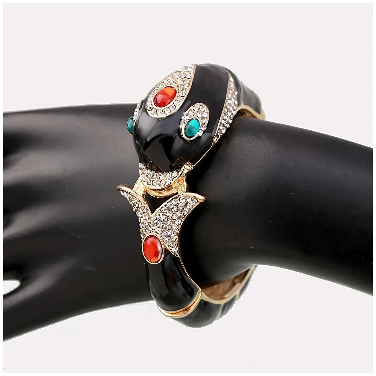 New Unique Design 6 Colours Gold Plated with Full AAA Rhinestones Dolphin Animal Enamel Statement Bracelet Bangle
