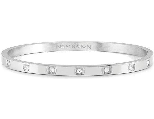 Nomination Silver Square Cubic Zirconia Bangle