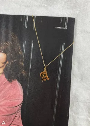 Old English Initial Necklace ★ Gold