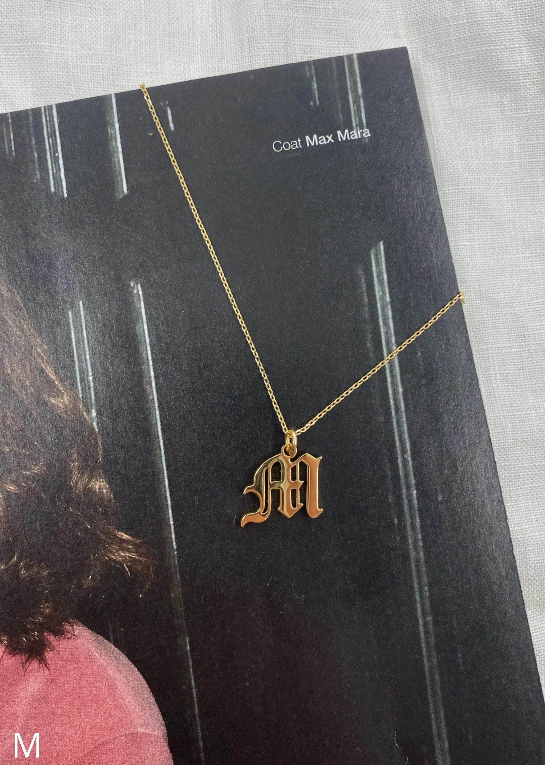 Old English Initial Necklace ★ Gold