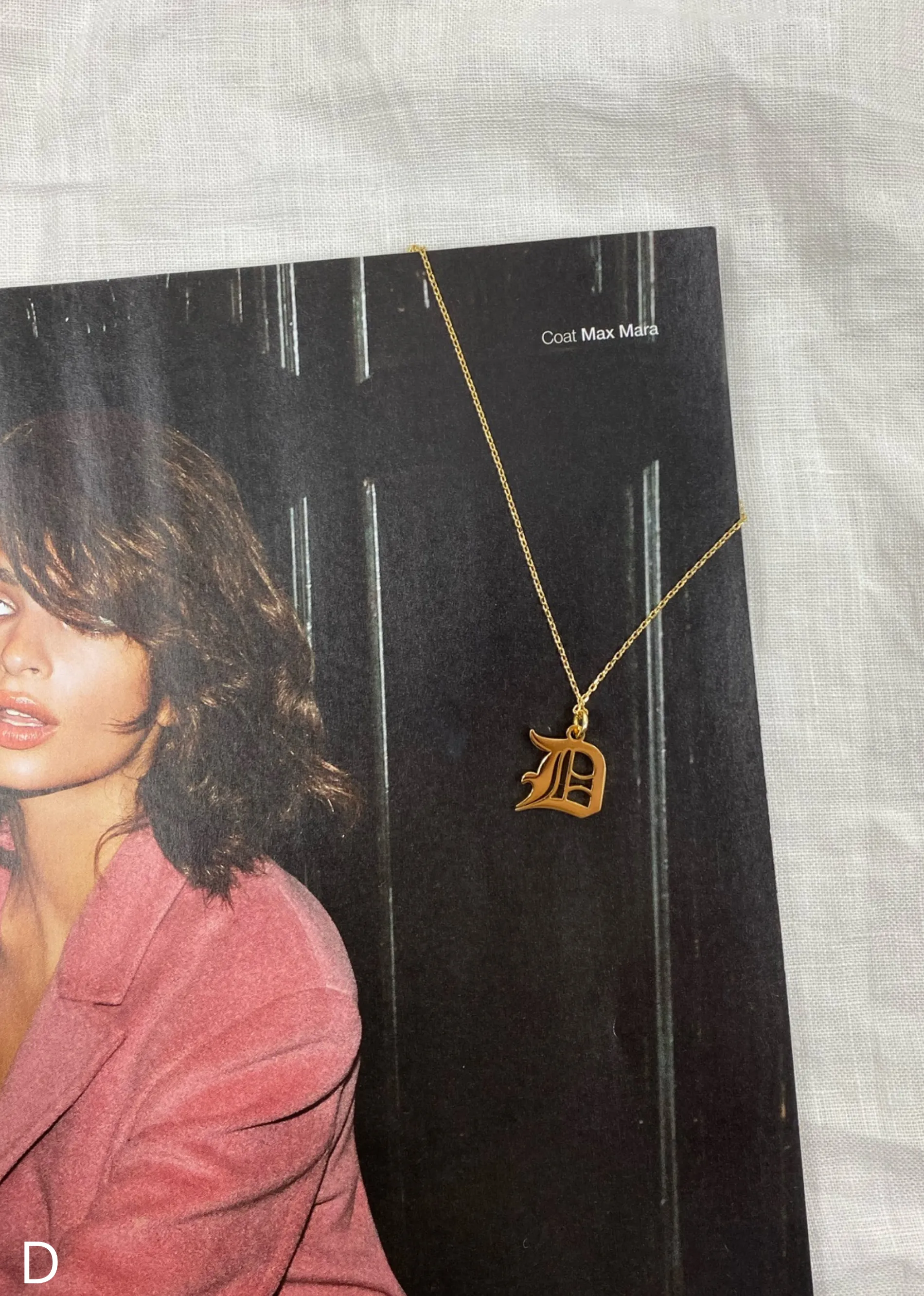 Old English Initial Necklace ★ Gold