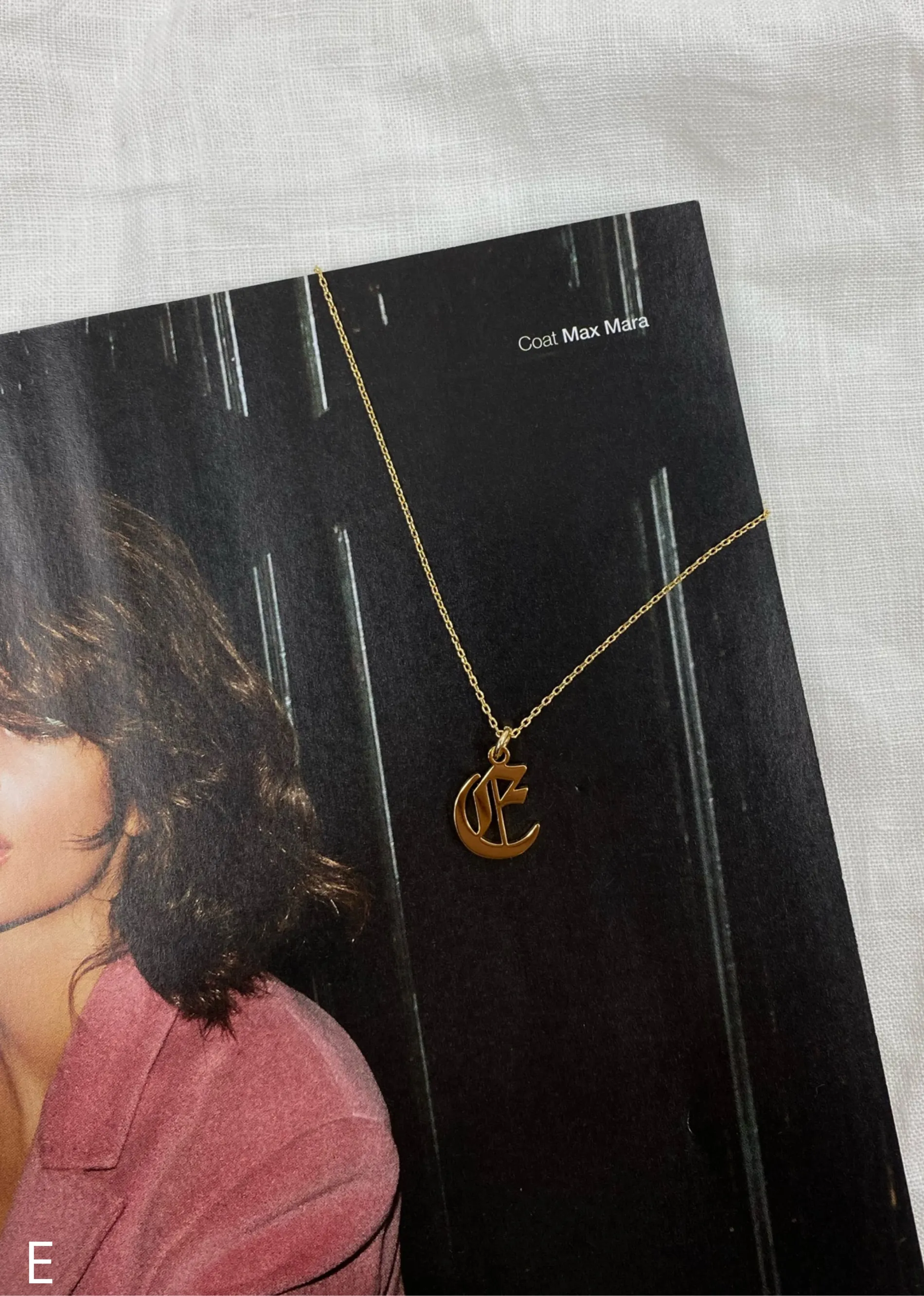 Old English Initial Necklace ★ Gold