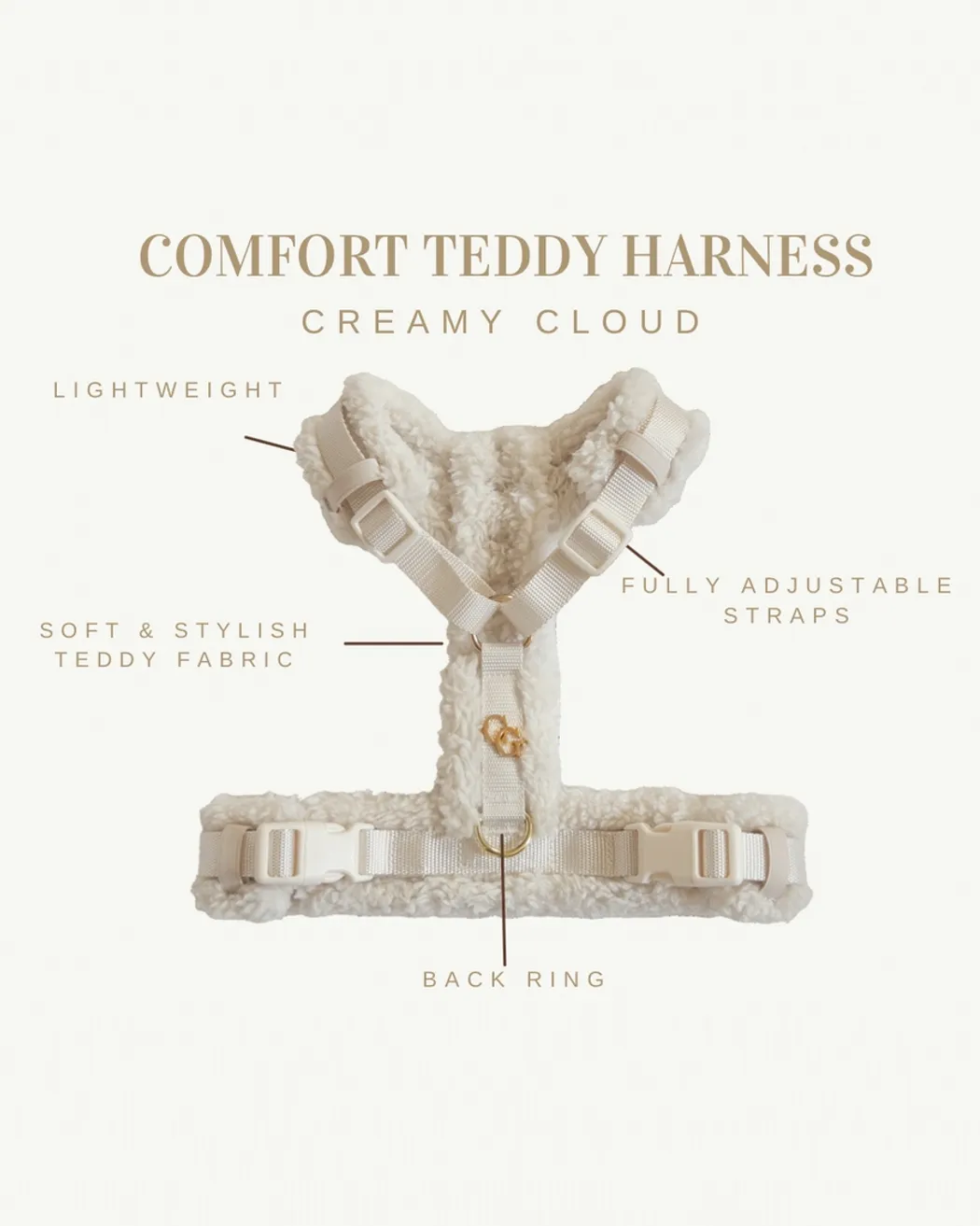 On Cloud K-9 Ivory Teddy Dog Harness