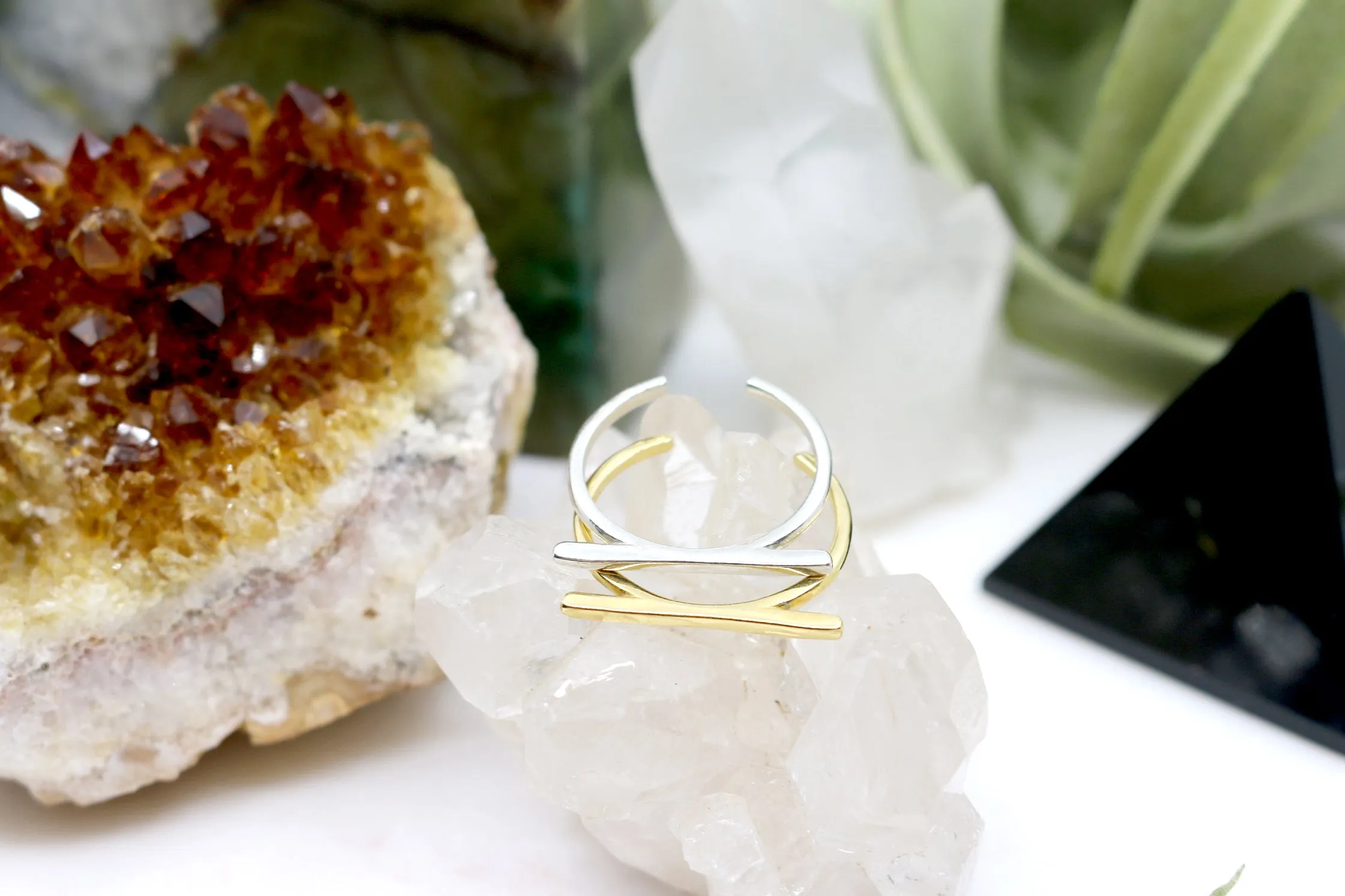 On the Straight and Narrow // Flat Long Bar Ring, Vermeil or Sterling Silver // BH-R015