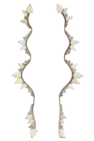 Opal and Diamond Electric Bold Earrings