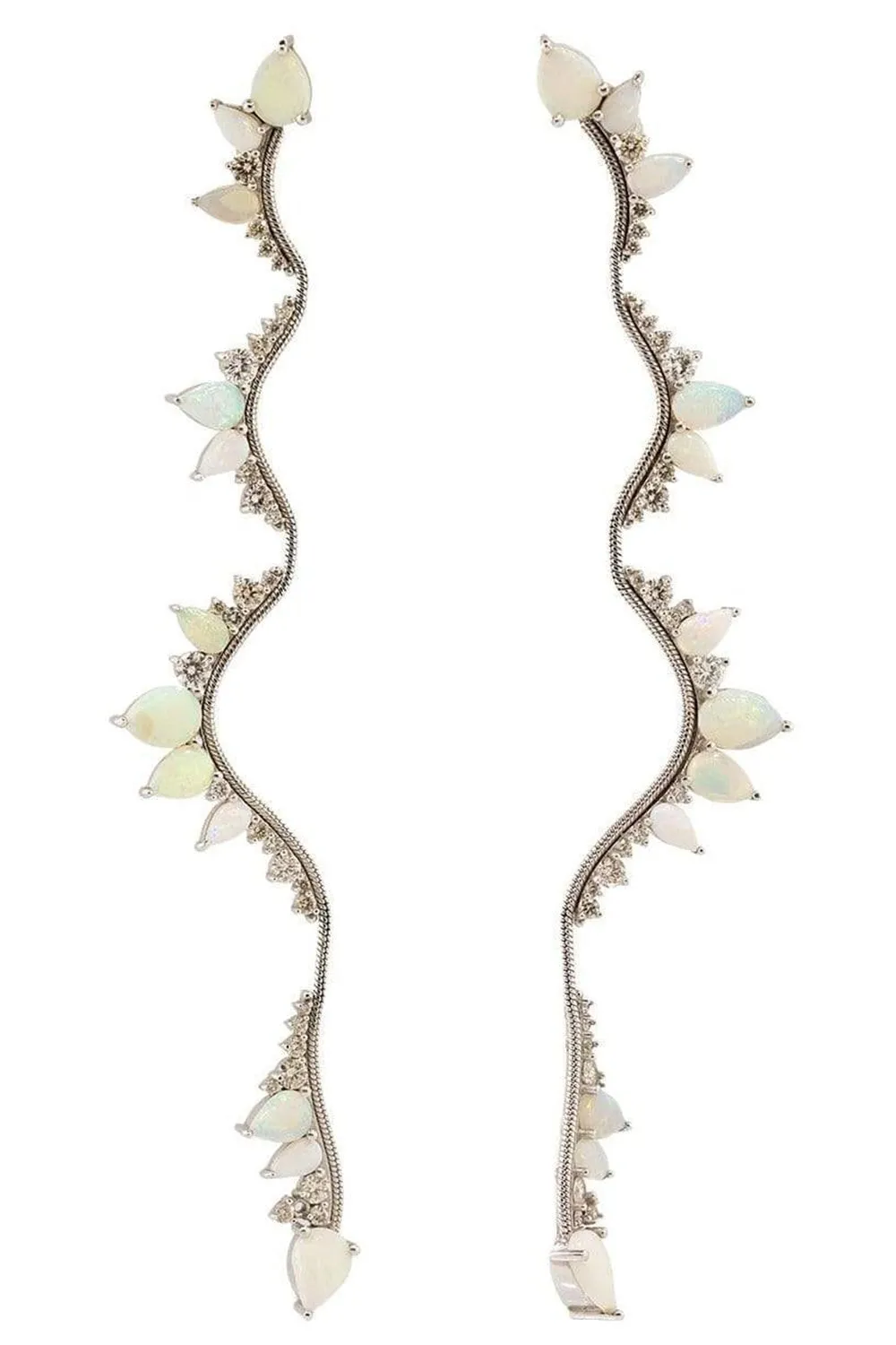 Opal and Diamond Electric Bold Earrings