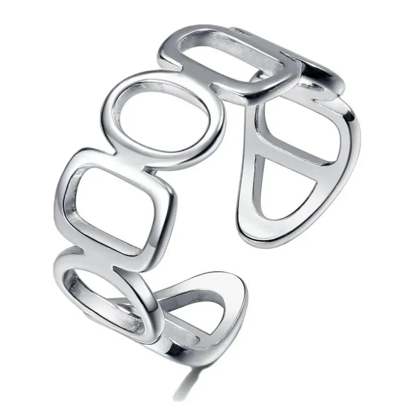 Original 925 Sterling Silver Double Lines Women Finger Rings For Sell