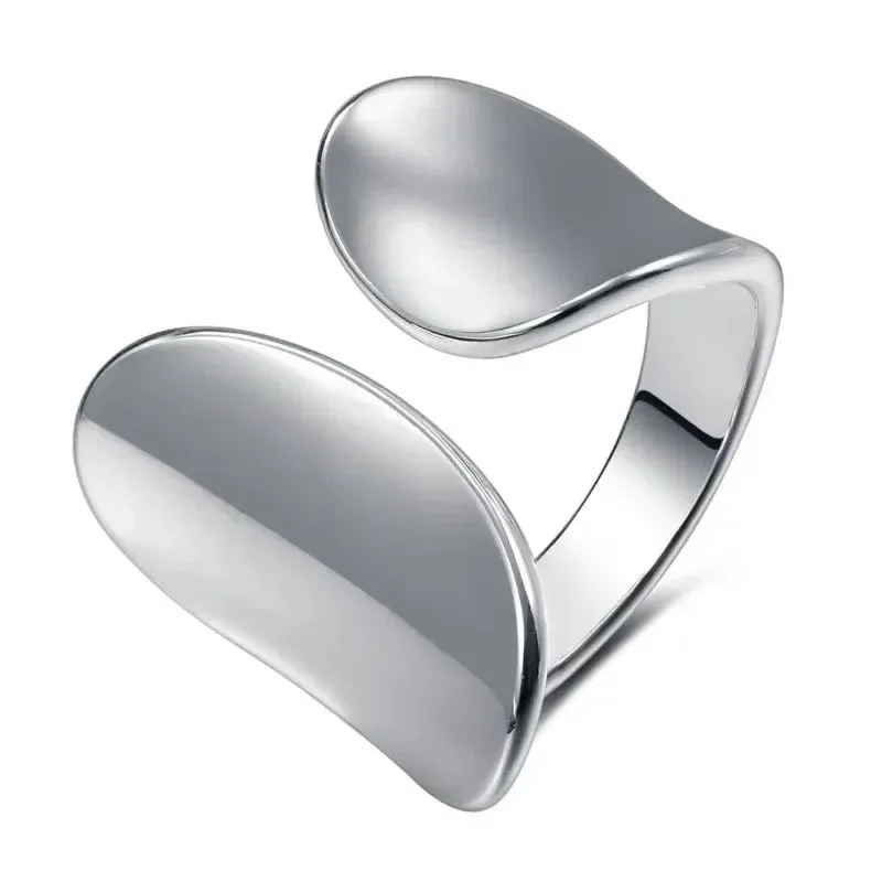 Original 925 Sterling Silver Double Lines Women Finger Rings For Sell