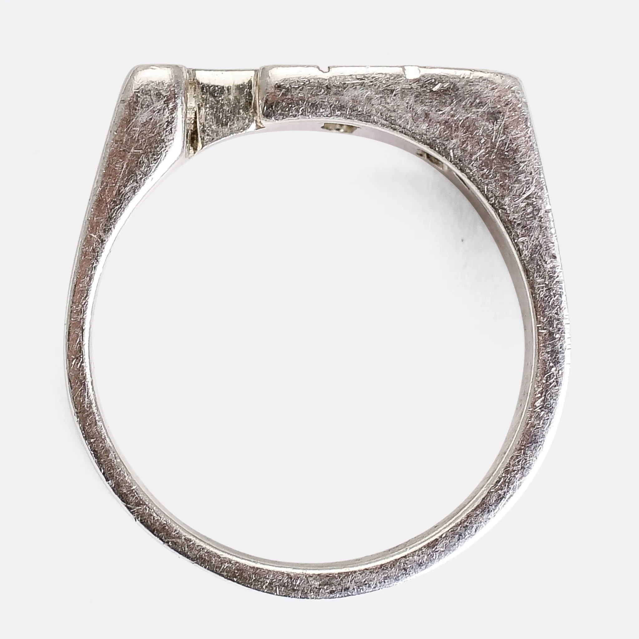 Oversized "J.H" Silver Initial Ring