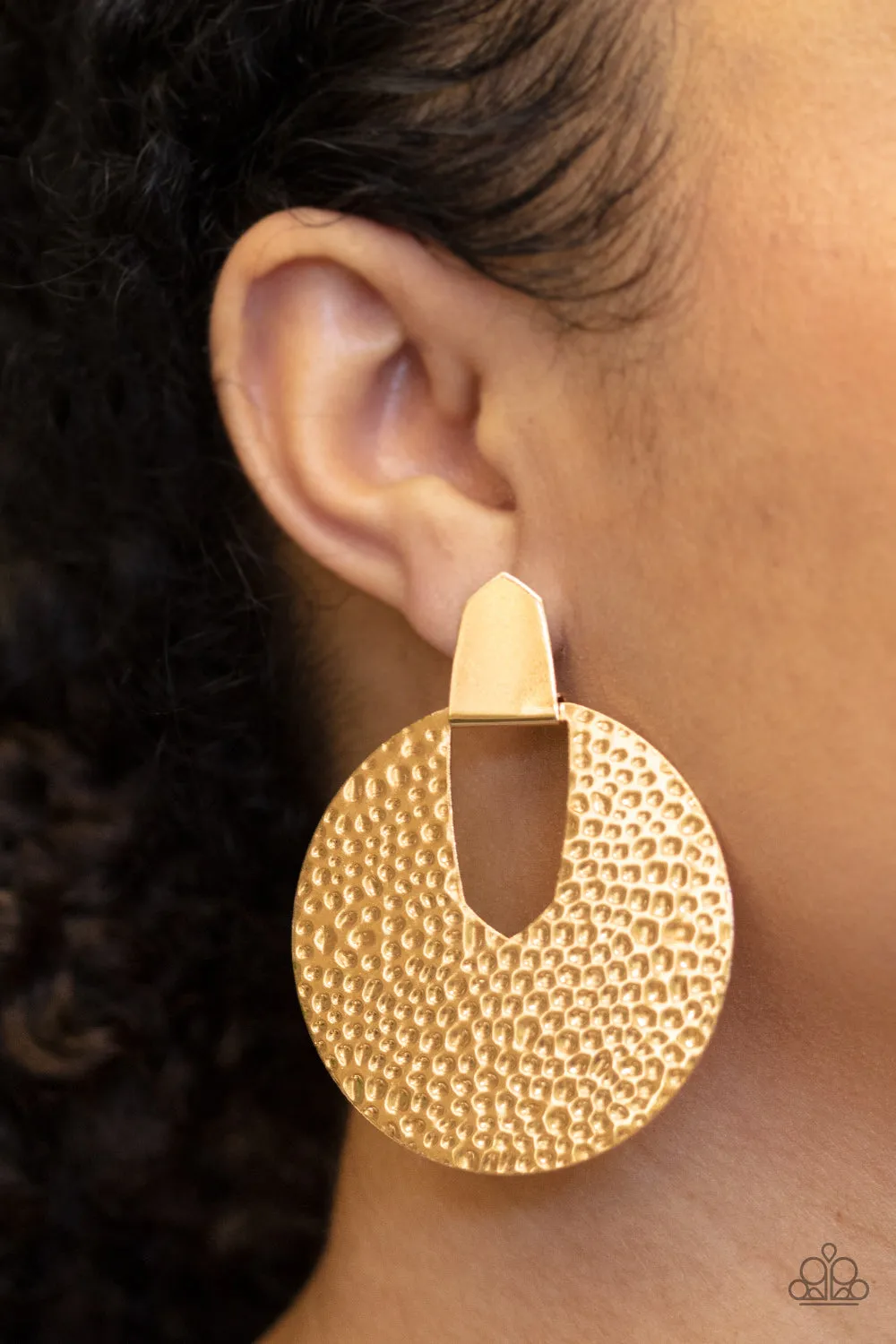 Paparazzi Bold Intentions Gold Post Earrings