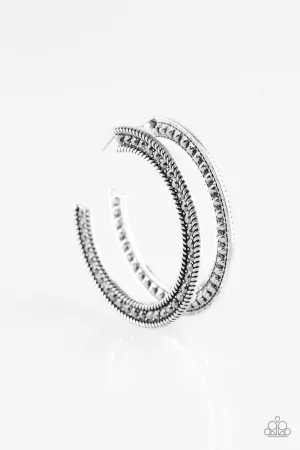Paparazzi Earring ~ HAUTE Mama - Silver
