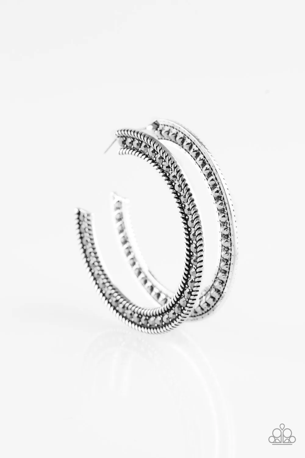 Paparazzi Earring ~ HAUTE Mama - Silver