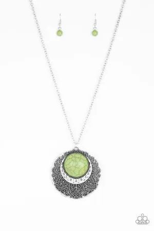 Paparazzi Necklace ~ Medallion Meadow - Green