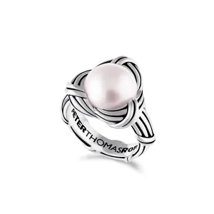 Park Love Knot Cocktail Ring in sterling silver with pink pearl 12mm