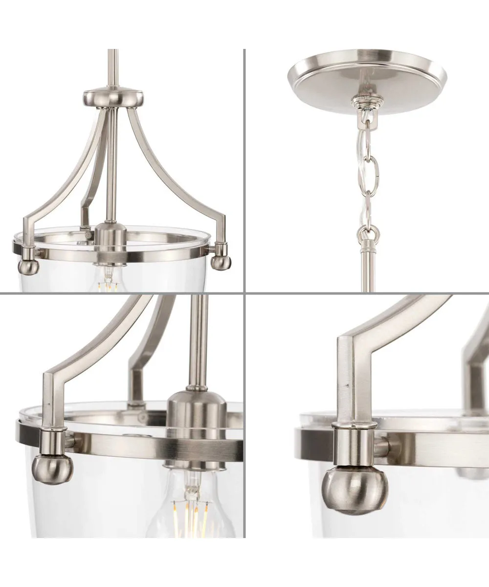 Parkhurst 1-Light New Traditional Clear Glass Mini-Pendant Light Brushed Nickel