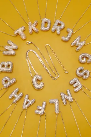 Personalized Bubble Necklace J Gold