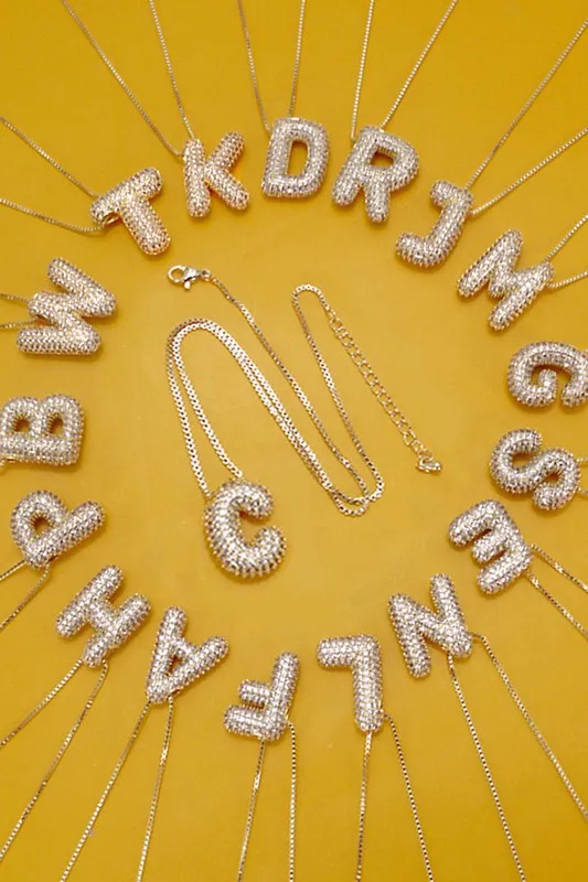 Personalized Bubble Necklace J Gold