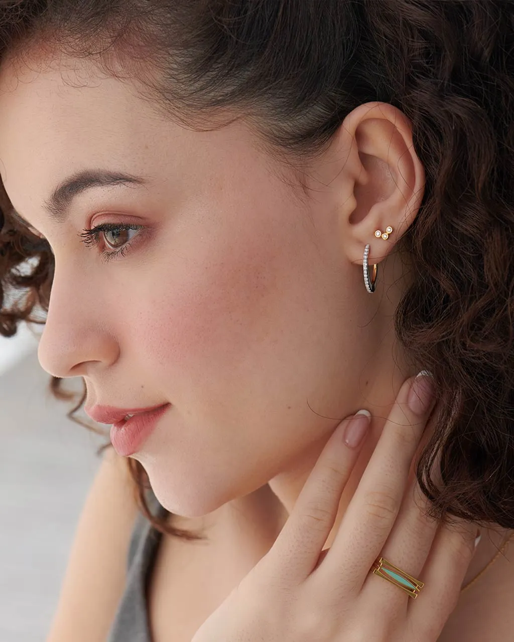 Petite Trio Small Diamond Earrings