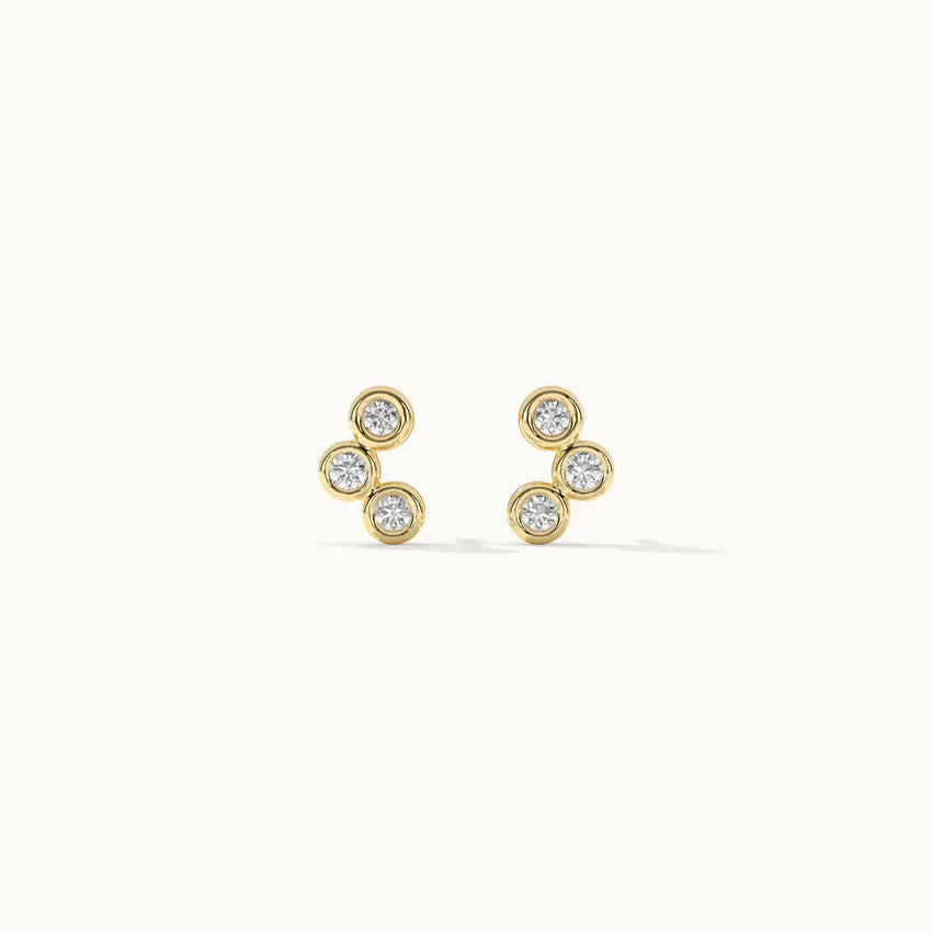 Petite Trio Small Diamond Earrings
