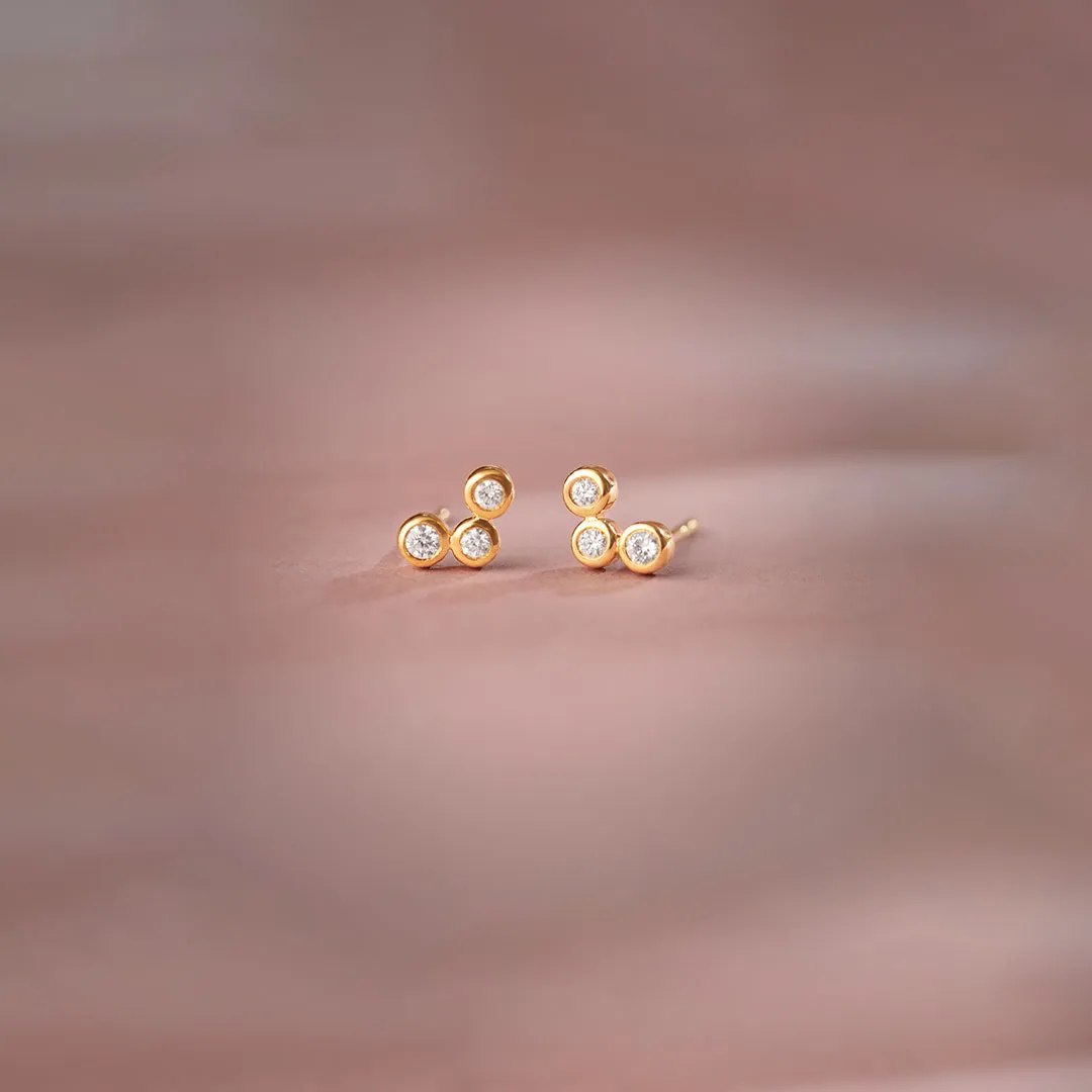 Petite Trio Small Diamond Earrings