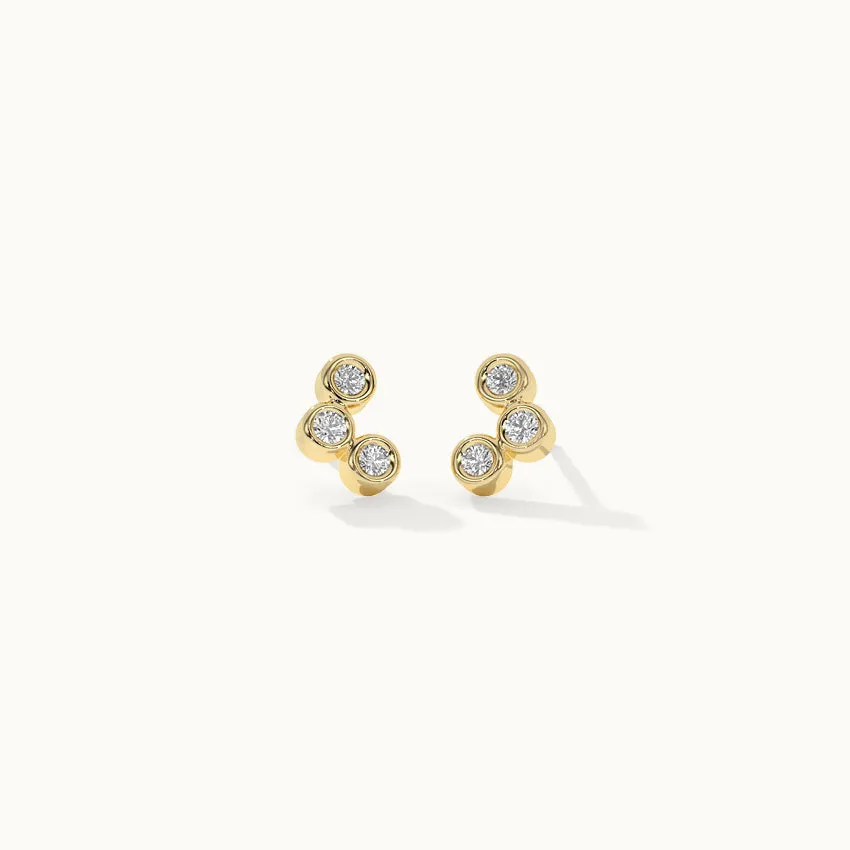 Petite Trio Small Diamond Earrings