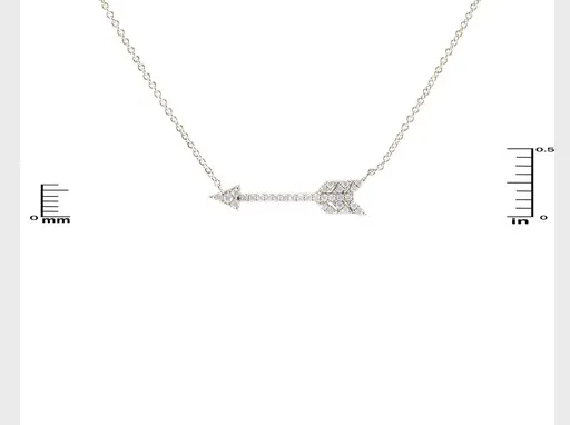 Pi Beta Phi Silver Bling Crystal Arrow Charm Necklace, Nickel Free