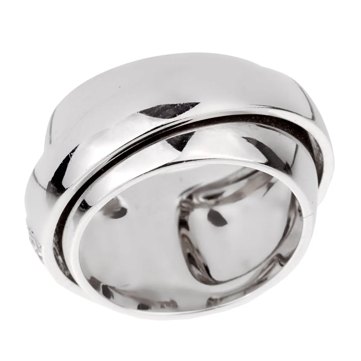 Piaget Possession Pave Diamond 18k White Gold Ring Sz 5 3/4