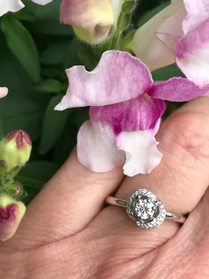 Platinum 0.29CT Aurora Natural Diamond Ring certified DVS2