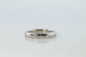 Preowned Van Cleef Arpels band. Genuine VCA PT950 Platinum Signature ring.